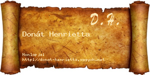 Donát Henrietta névjegykártya