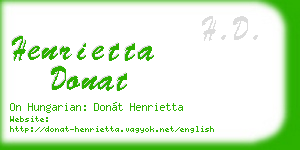 henrietta donat business card