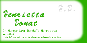 henrietta donat business card